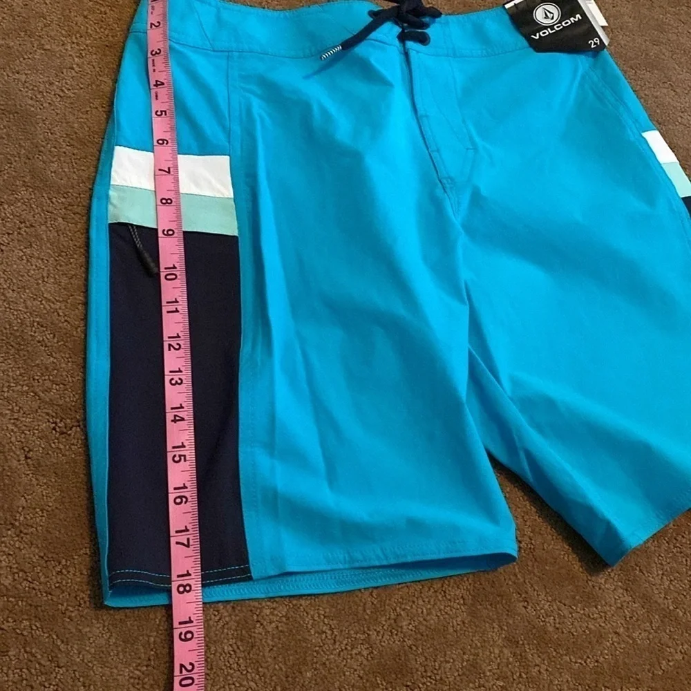 Volcom Men's Blue Swim Shorts size 29, 18 New with tags pocket board shorts